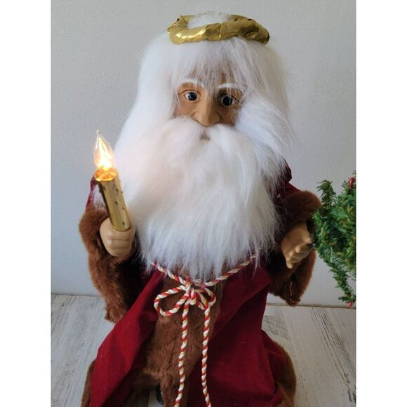 Telco St Nicholas Santa red robe tree candle animated motionette Xmas - Picture 3 of 13